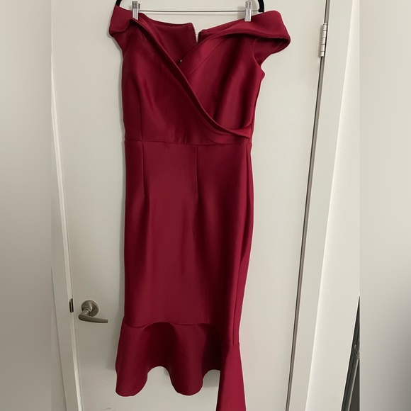 Off Shoulder Mermaid Hem Bodycon Bandage Dress - Size L - Picture 3 of 4